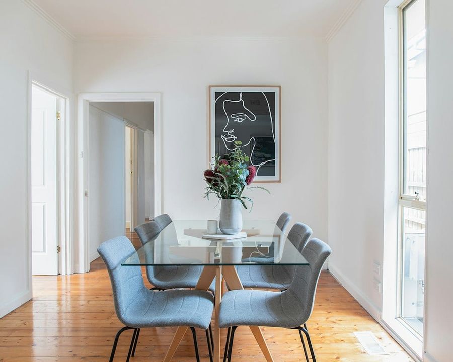 Open-plan dining area in a condominium