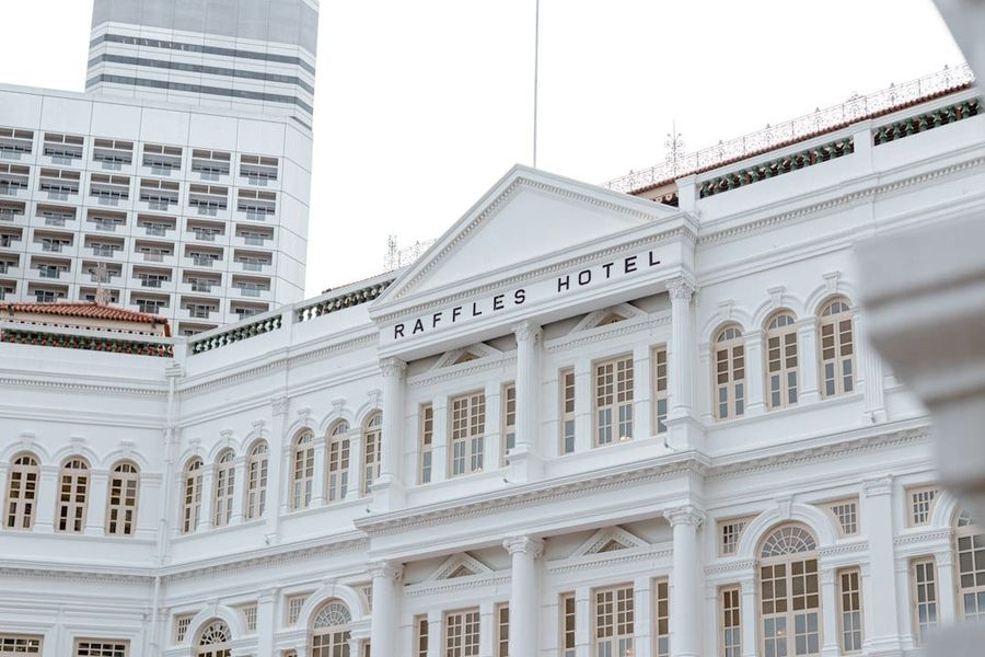 Raffles Girls' School secondary campus building with white columns