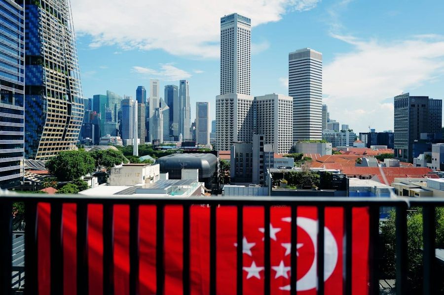 Condominium balcony with leafy city view